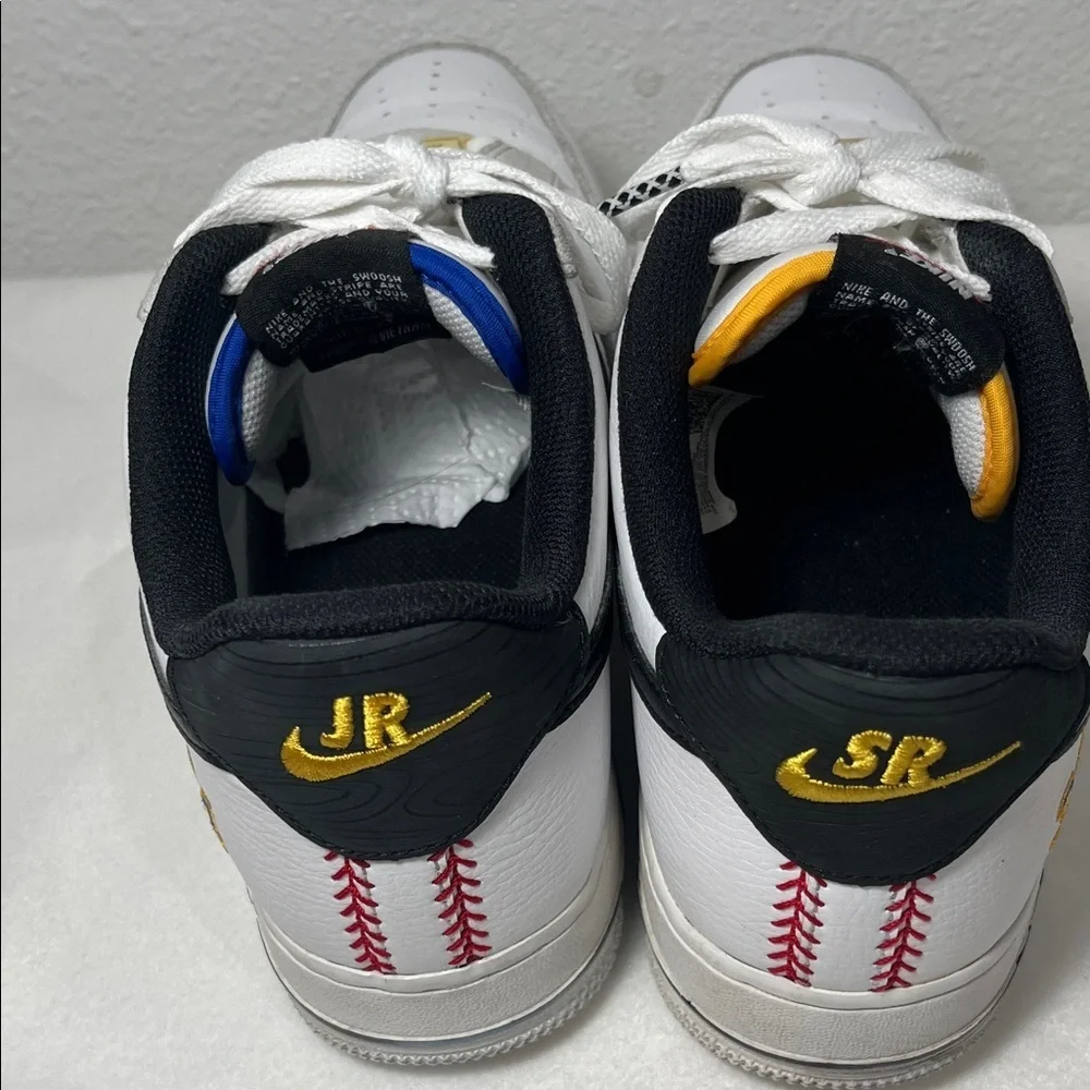 Nike Air Force 1 White and Black with Gold Accents